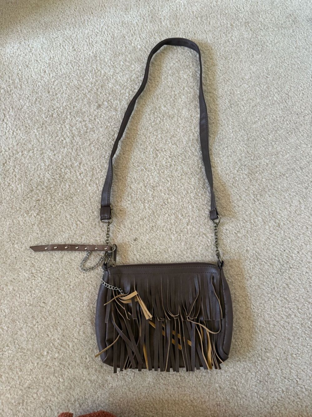 Fringe Crossbody Bag in Brown